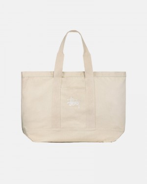 Acessorios Stussy CANVAS EXTRA LARGE TOTE BAG Bege | 04176-RLHP