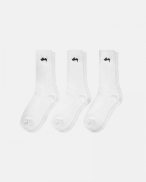 Acessorios Stussy STOCK CREW SOCK PACK Branco | 16239-SAPF