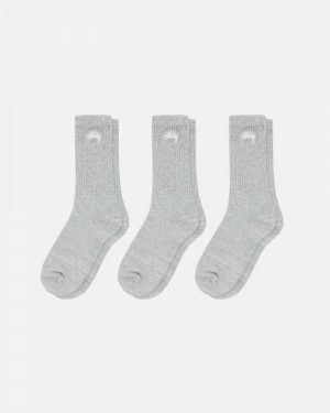 Acessorios Stussy STOCK CREW SOCK PACK Cinzentas | 15340-KGBQ