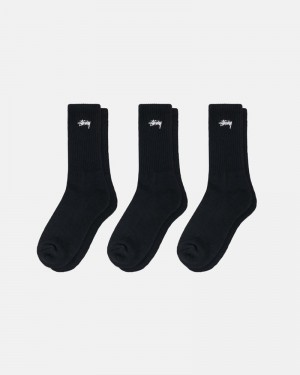 Acessorios Stussy STOCK CREW SOCK PACK Pretas | 03952-RXUW