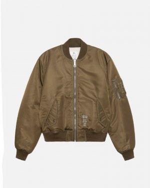 Agasalhos Stussy BUILT REVERSIBLE BOMBER JACKET Marrom | 28304-TROC