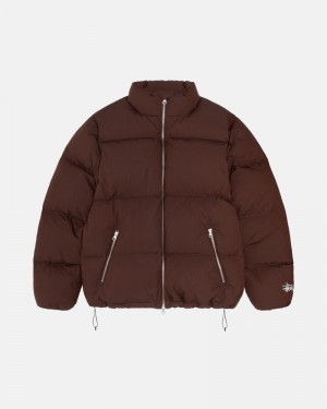 Agasalhos Stussy DOWN PUFFER NYLON Marrom | 10329-IQPF