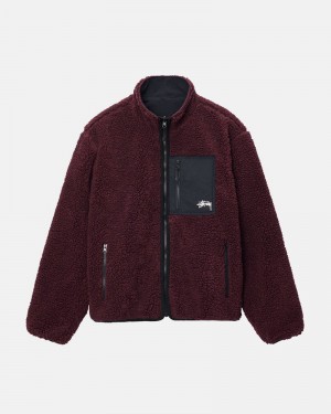 Agasalhos Stussy SHERPA REVERSIBLE JACKET Bordeaux | 02736-KUWA