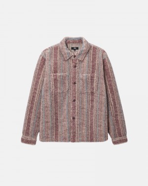 Agasalhos Stussy STRIPED SHERPA Rosa | 97402-PNXK