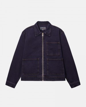 Agasalhos Stussy ZIP WORK JACKET DENIM Pretas | 07465-KIOF