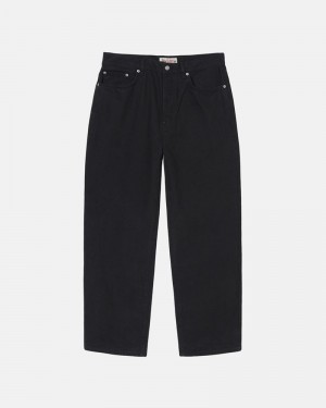 Calças Stussy BIG OL' JEAN OVERDYED Pretas | 53204-IGKH