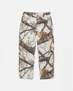 Calças Stussy BIG OL' JEAN REALTREE EDGE Branco | 86741-UCBK