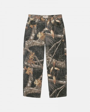 Calças Stussy BIG OL' JEAN REALTREE EDGE Pretas | 73642-BWED