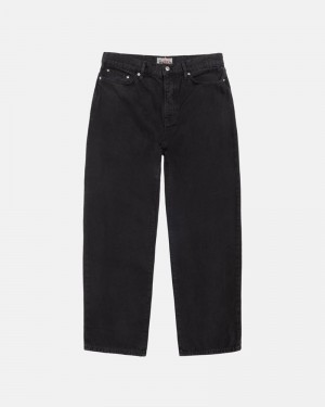 Calças Stussy BIG OL' JEAN WASHED CANVAS Pretas | 56712-YCSK