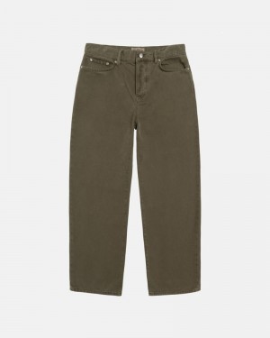 Calças Stussy BIG OL' JEAN WASHED CANVAS Verde Oliva | 69253-WGDR