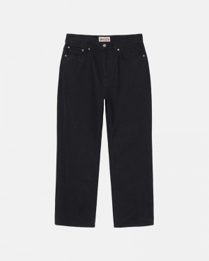 Calças Stussy CLASSIC JEAN OVERDYED Pretas | 57396-TOZS