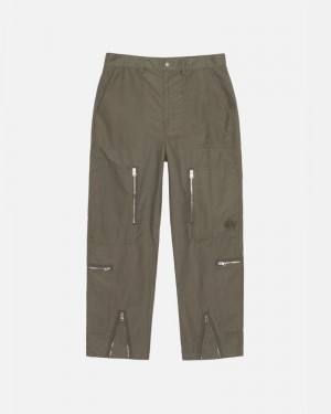 Calças Stussy NYCO FLIGHT PANT Verde Oliva | 10786-HOTK