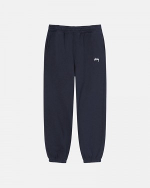 Calças Stussy STOCK LOGO SWEATPANT Azul Marinho | 46902-NQSK