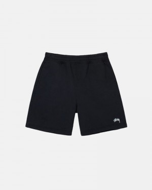 Calças Stussy STOCK LOGO SWEATSHORT Pretas | 57328-HPVR