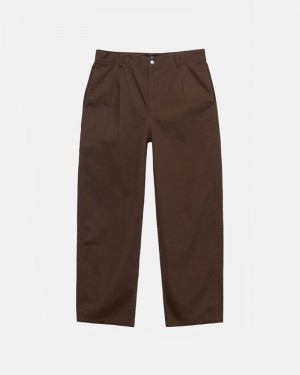 Calças Stussy WORKGEAR TROUSER TWILL Marrom | 68152-RIFT