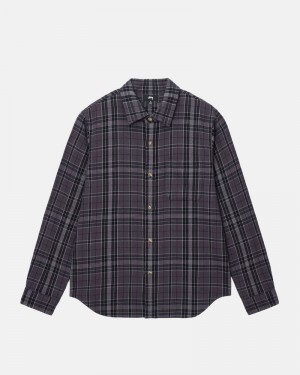 Camisas Stussy STONES PLAID Pretas | 13827-DJCH