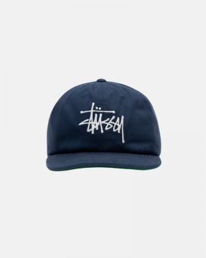 Chapéu Stussy MID-DEPTH BASIC STRAPBACK Azul Marinho | 48126-TFJQ