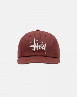 Chapéu Stussy MID-DEPTH BASIC STRAPBACK Vermelhas Marrom | 79803-DNKH