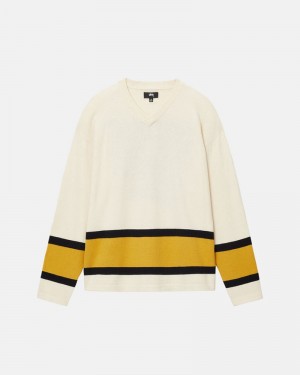 Knitted Stussy HOCKEY Bege | 15906-NJXT