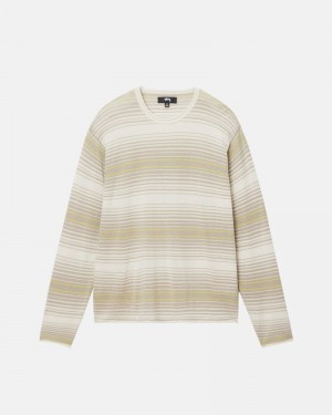 Knitted Stussy HORIZONTAL STRIPE Bege | 87126-YVHJ