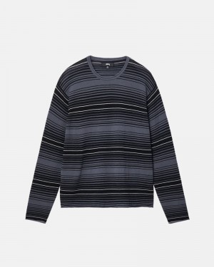 Knitted Stussy HORIZONTAL STRIPE Cinzentas | 23609-AGWF