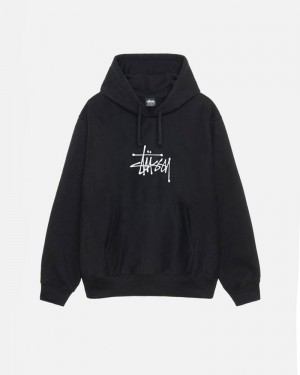 Moletom Stussy BASIC APPLIQUE HOODIE Pretas | 38569-KFQZ