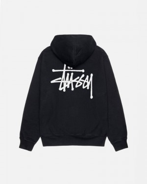 Moletom Stussy BASIC HOODIE PIGMENT DYED Pretas | 01524-CLUI