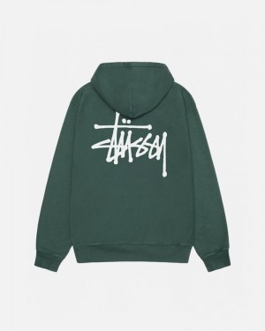 Moletom Stussy BASIC HOODIE PIGMENT DYED Verdes | 45763-XTNH