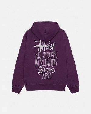 Moletom Stussy BUILT TOUGH HOODIE PIGMENT DYED Roxo | 52137-IQMA