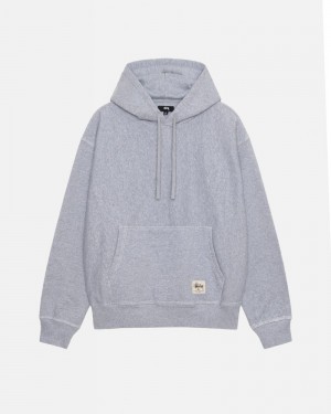 Moletom Stussy CONTRAST STITCH LABEL HOODIE Cinzentas | 78324-TMKU