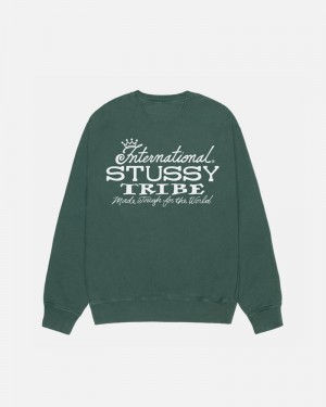 Moletom Stussy IST CREW PIGMENT DYED Verdes | 78204-PHAO