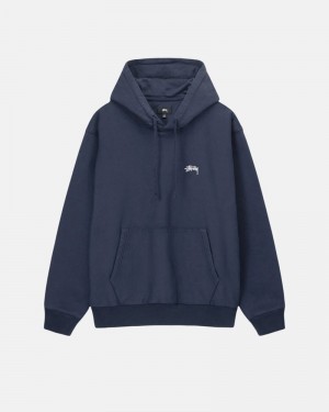 Moletom Stussy STOCK LOGO HOODIE Azul Marinho | 79283-BXLC