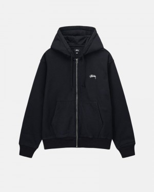 Moletom Stussy STOCK LOGO ZIP HOODIE Pretas | 86205-RJME