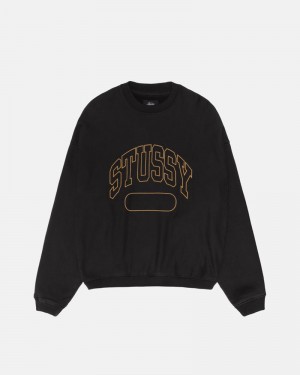 Moletom Stussy VARSITY OVERSIZED CREW Pretas | 95387-AIEZ