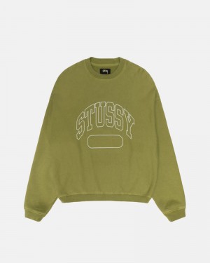 Moletom Stussy VARSITY OVERSIZED CREW Verdes | 65082-CMHP