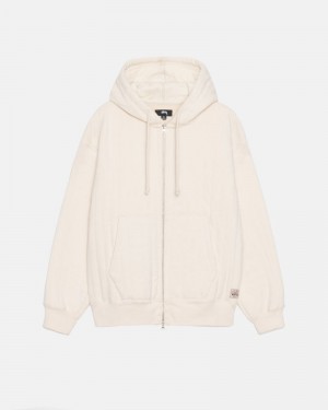 Moletom Stussy VERTICAL QUILTED ZIP HOODIE Branco | 60917-WFSE