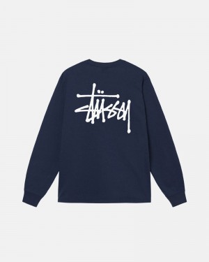 Tops Stussy BASIC LS Azul Marinho | 71095-OVMB