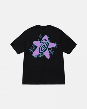 Tops Stussy GALAXY Pretas | 34865-JDWA