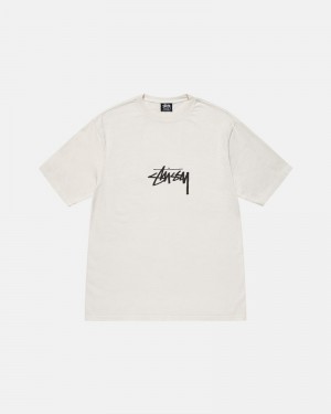 Tops Stussy SMALL STOCK PIGMENT DYED Bege | 15947-UWXH