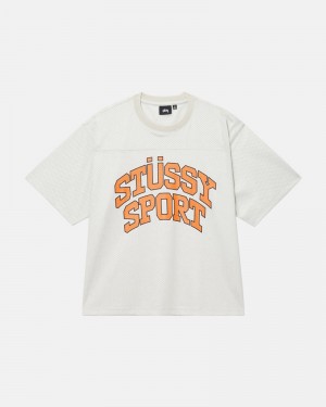 Tops Stussy SPORT MESH FOOTBALL JERSEY Bege | 35608-STWM