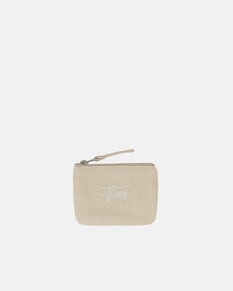 Acessorios Stussy CANVAS COIN POUCH Bege | 38160-YJWR