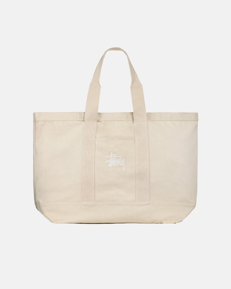 Acessorios Stussy CANVAS EXTRA LARGE TOTE BAG Bege | 04176-RLHP