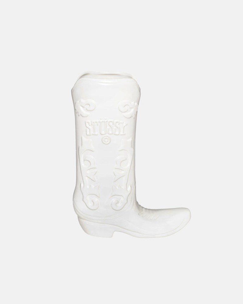 Acessorios Stussy CERAMIC BOOT VASE Branco | 12750-KAUJ