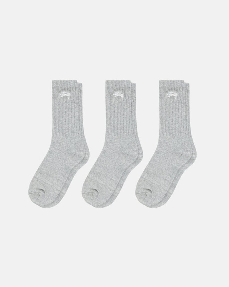 Acessorios Stussy STOCK CREW SOCK PACK Cinzentas | 15340-KGBQ