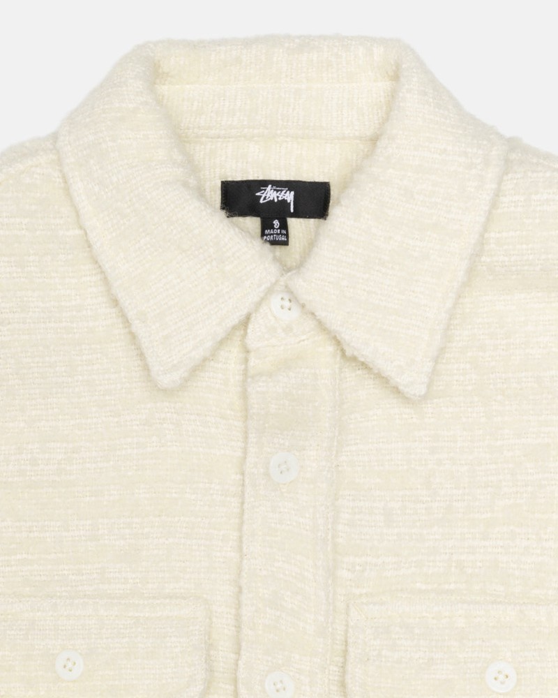 Agasalhos Stussy BOUCLE WOOL CPO Bege | 87402-ZQSJ