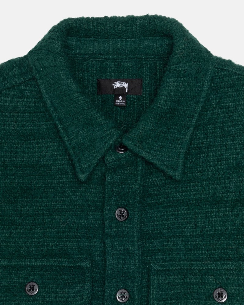 Agasalhos Stussy BOUCLE WOOL CPO Verdes | 72630-JQFP