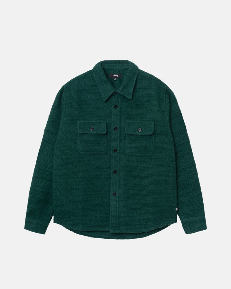 Agasalhos Stussy BOUCLE WOOL CPO Verdes | 72630-JQFP