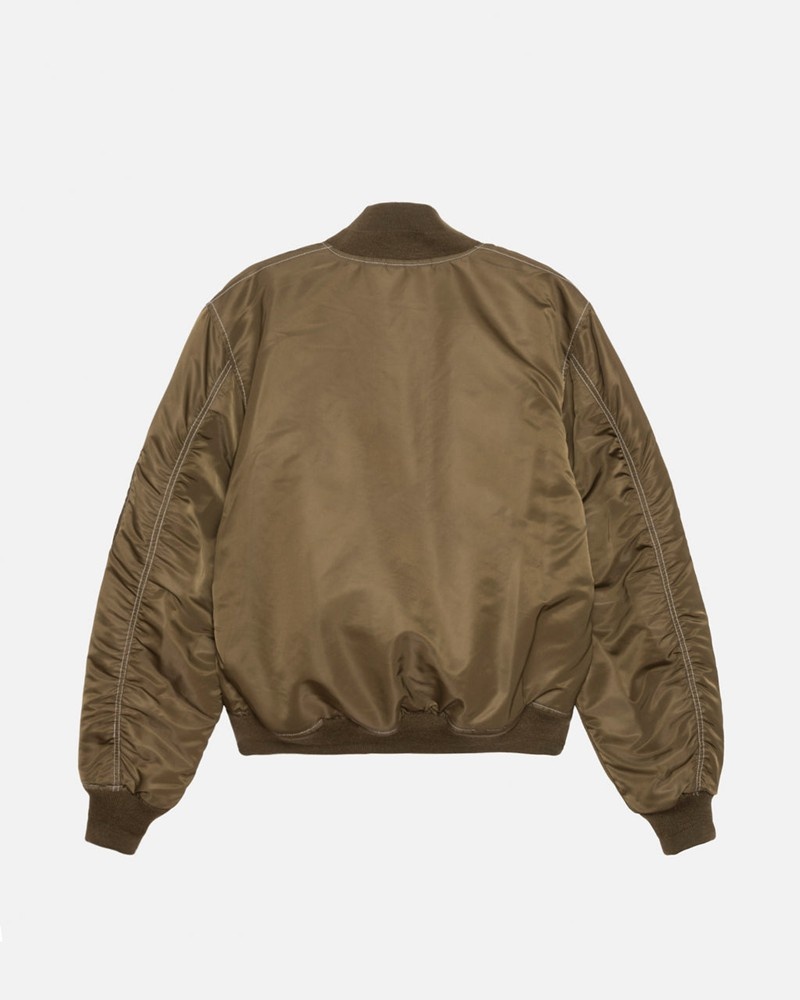 Agasalhos Stussy BUILT REVERSIBLE BOMBER JACKET Marrom | 28304-TROC