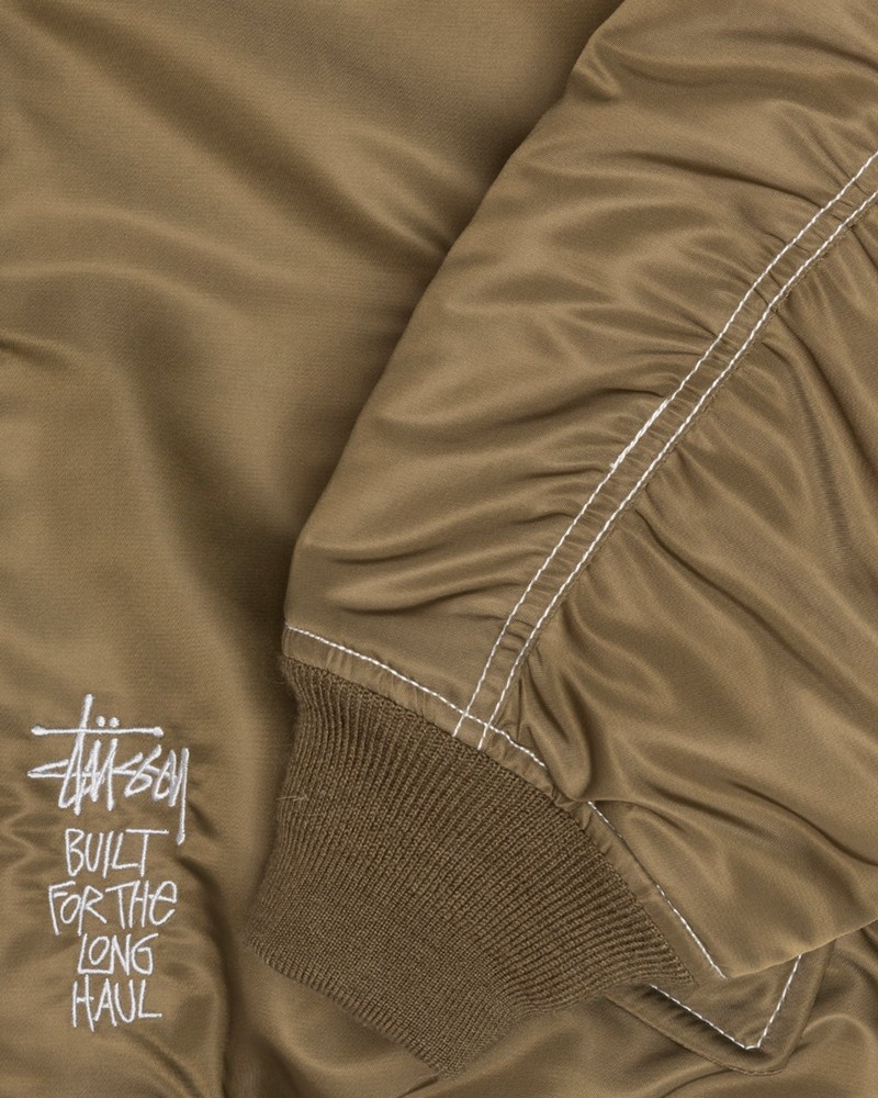 Agasalhos Stussy BUILT REVERSIBLE BOMBER JACKET Marrom | 28304-TROC