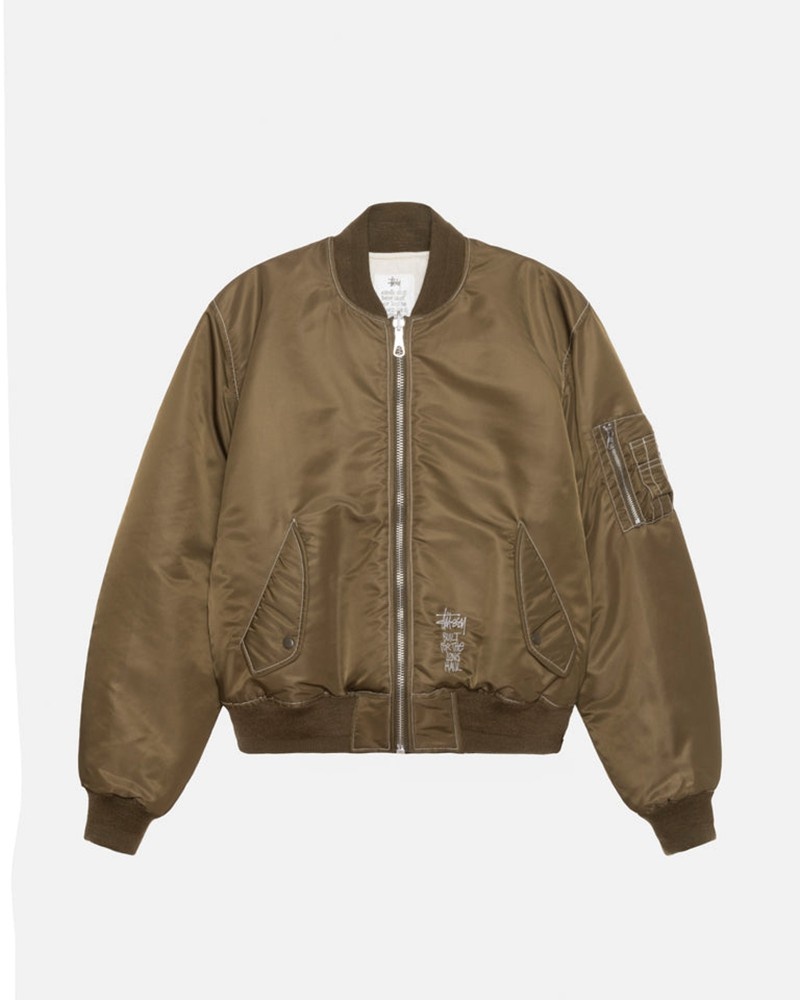 Agasalhos Stussy BUILT REVERSIBLE BOMBER JACKET Marrom | 28304-TROC